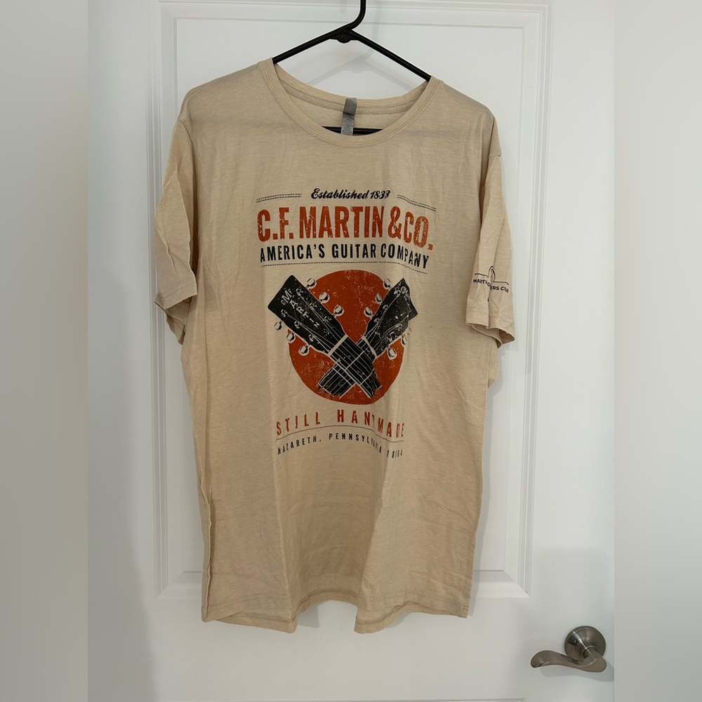 Beige Martin Guitar Graphic T-Shirt